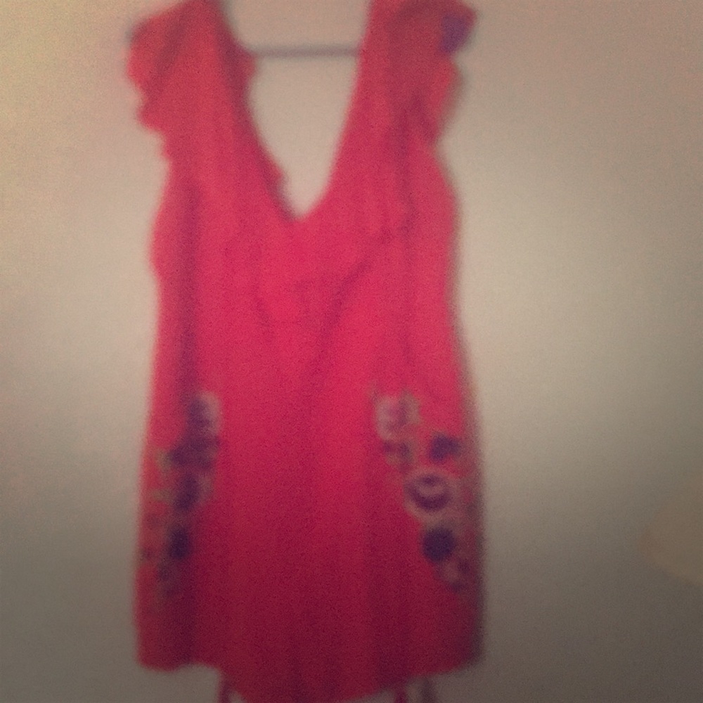 Red flower dress